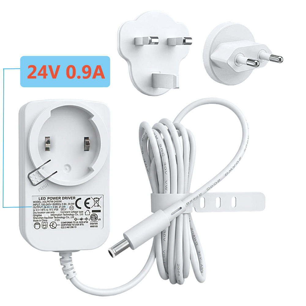 Smart Home Yeelight - Yeelightスマートストリップライト1S用24V充電器 交換用電源アダプター 24V LED電源ドライバー-24V-0.9A-DC 4.0X1.7mmプラグ