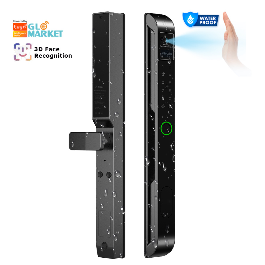 Smart Door Lock - グローマーケット スリム 防水 インテリジェント フェイスデジタルロック 指紋認証
