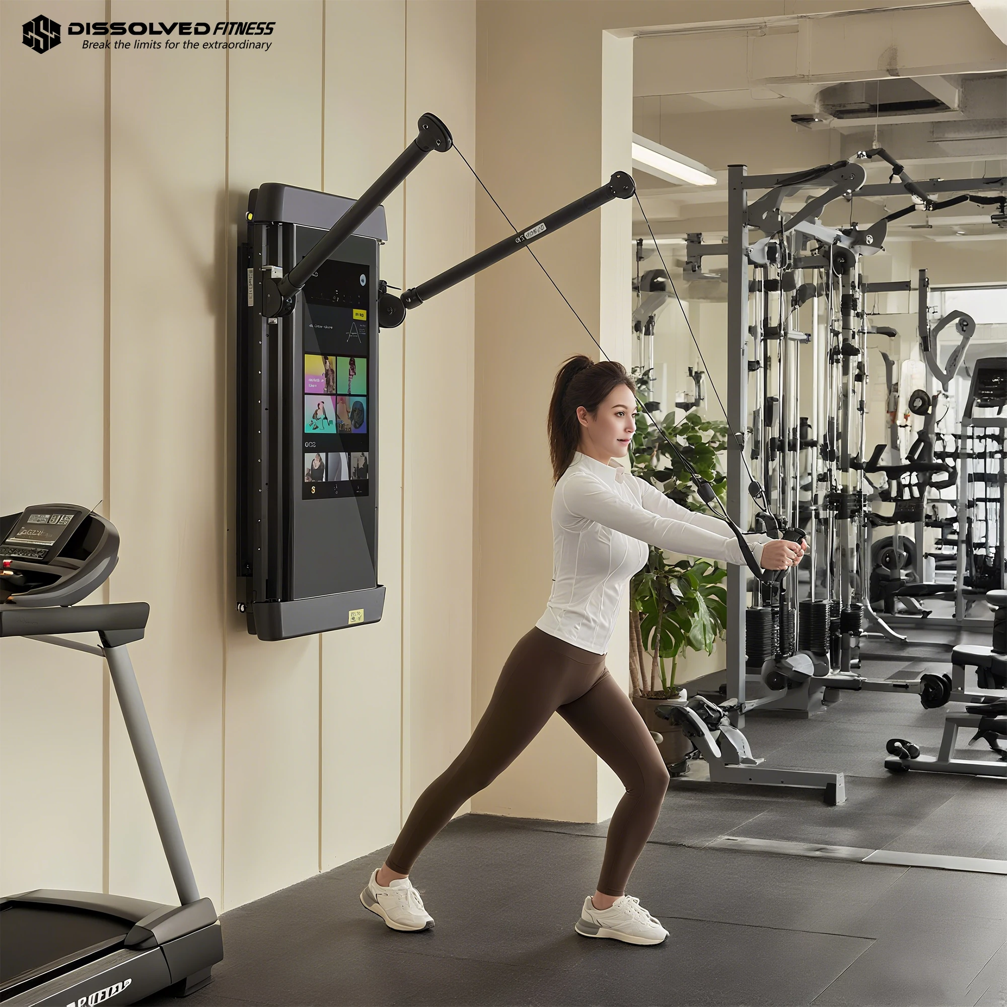 Smart Home Gym - スマートAI LCDトレーニングミラー 壁掛け式Android WiFi HDマジックミラー ホームジムエクササイズフィットネス