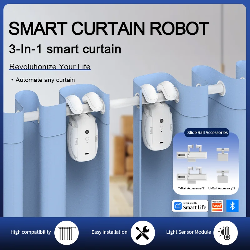 Smart Curtain Robot - スマートBluetoothカーテンロボット短距離直接接続電動カーテンロボットワイヤレス自動窓開閉装置ホーム寝室用
