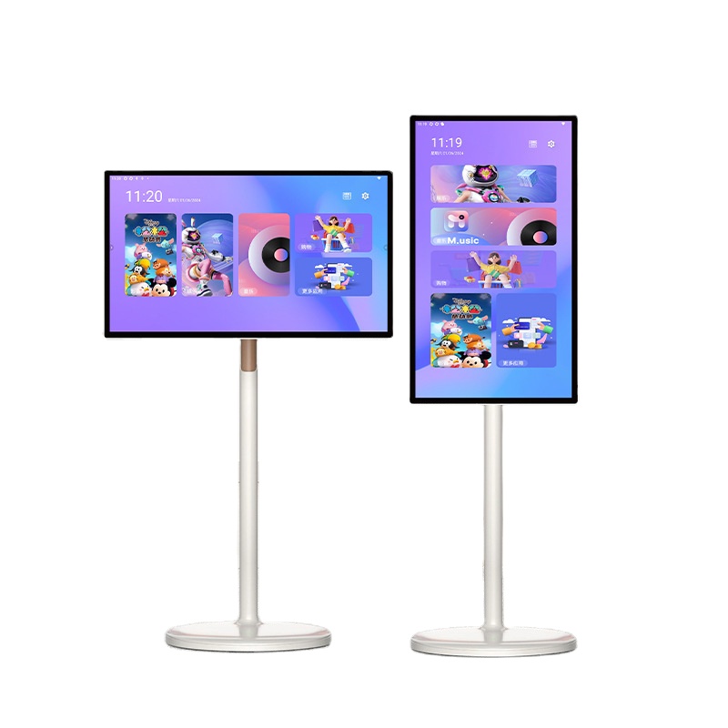 Smart Home Display - 32インチ可動式タッチスクリーンモニター、Android搭載ワイヤレスポータブルスマートテレビ、家庭用フロアスタンド型デジタルサイネージおよびディスプレイ