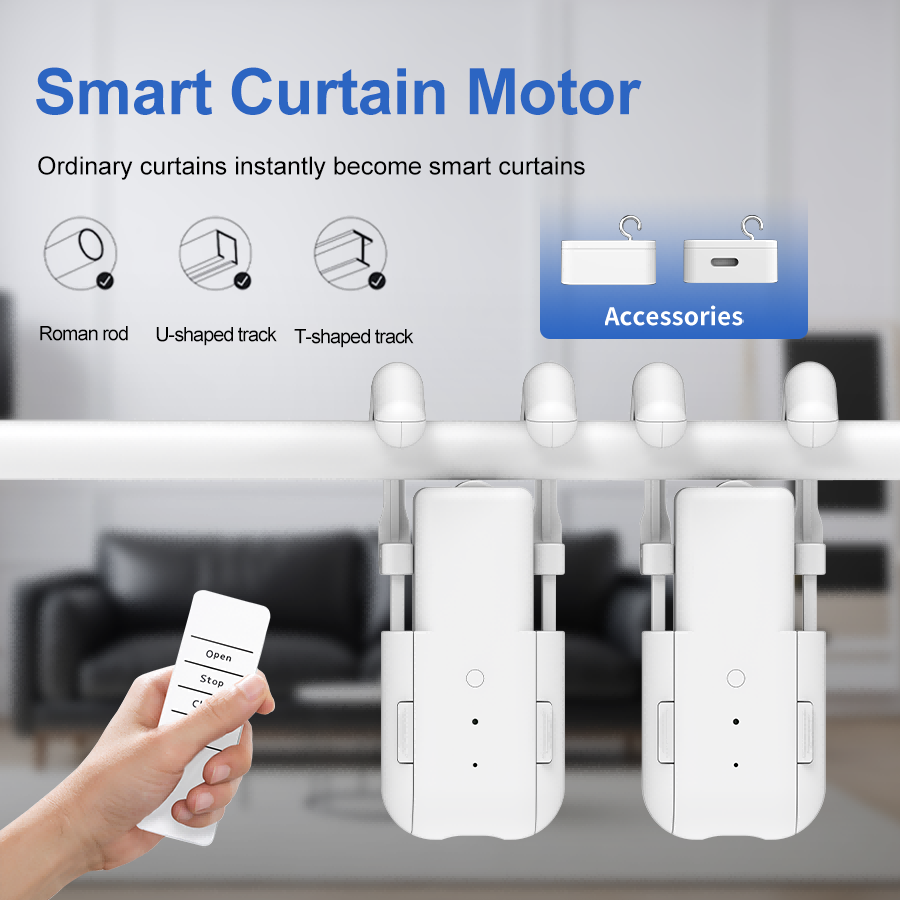 Smart Curtain Robot - スマート家庭用カーテンオープナー電子 3in1Track カーテンモーターロボットリモートボタン制御自動カーテンオープナー