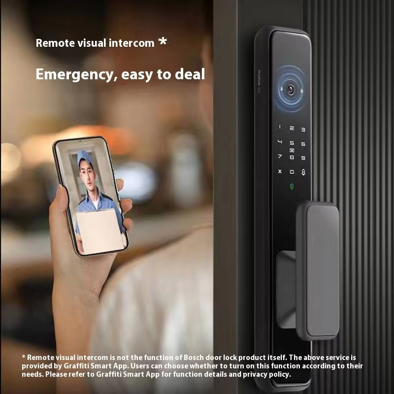 Smart Door Lock - 全自動スマートロック EL600Vf ビデオ顔認証 指紋・パスワード ドアキーアクセス WiFiクラウドホーム
