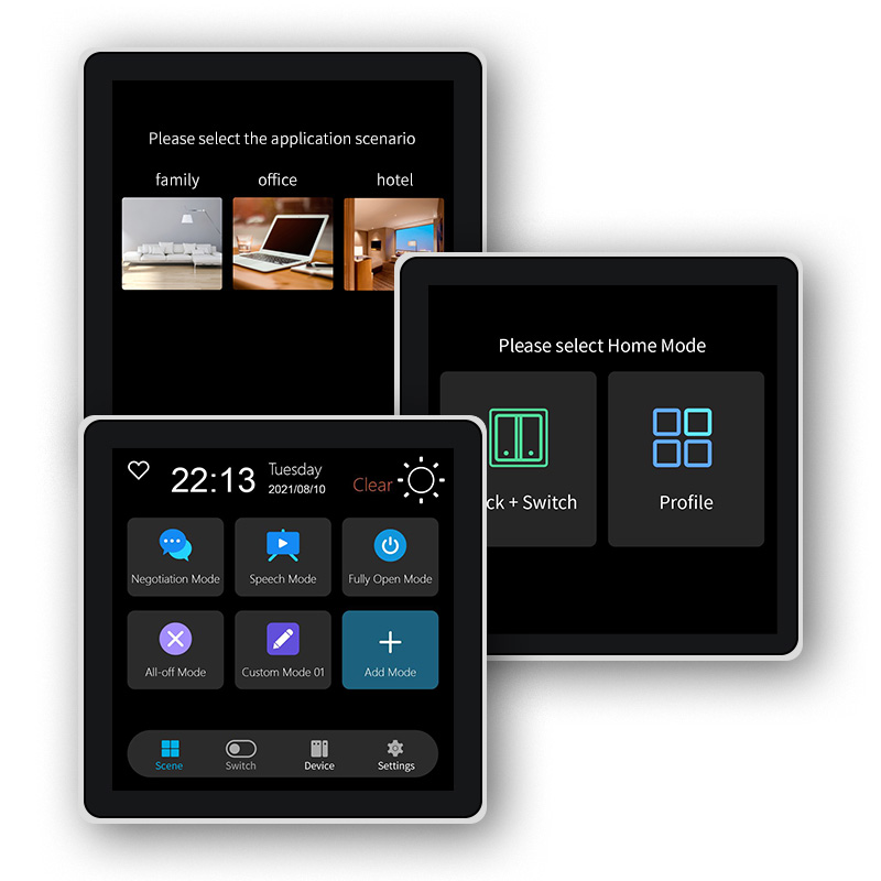Smart Home Display - FUERS 4 インチタッチスクリーン多機能スマート壁スイッチ T3E スイッチシーンパネルインテリジェントホームタッチスクリーン Zigbee