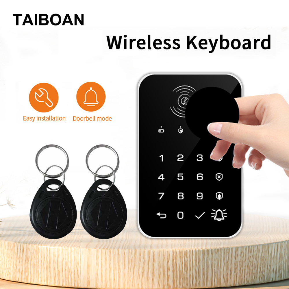 Smart Home Keyboard - ワイヤレスホームセキュリティ警報システム,盗難防止,充電式タッチキーボード,RFIDカード,リモコン,腕の停止,433MHz