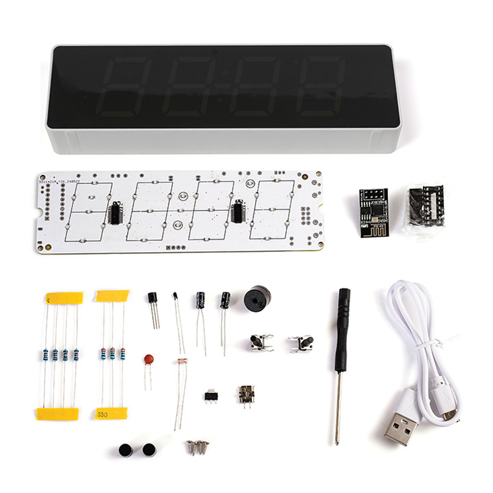 カラフルなwifiインテリジェント電子時計キット、DIY溶接 - Smart Home Esp8266 のレビューと価格