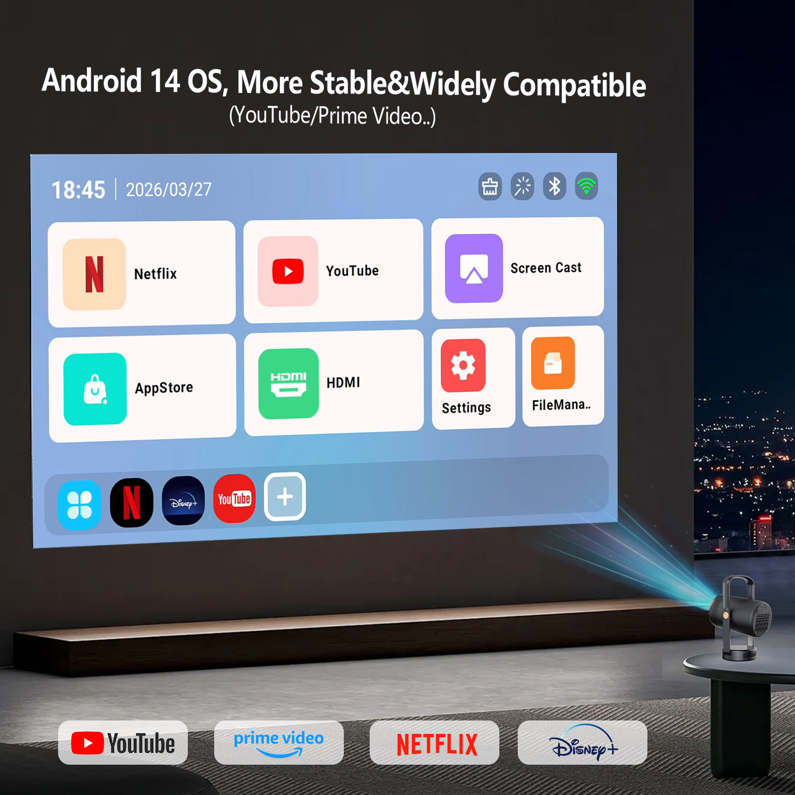 2026年新型スマートポータブルプロジェクター 1080Pフ - Smart Home X10 のレビューと価格