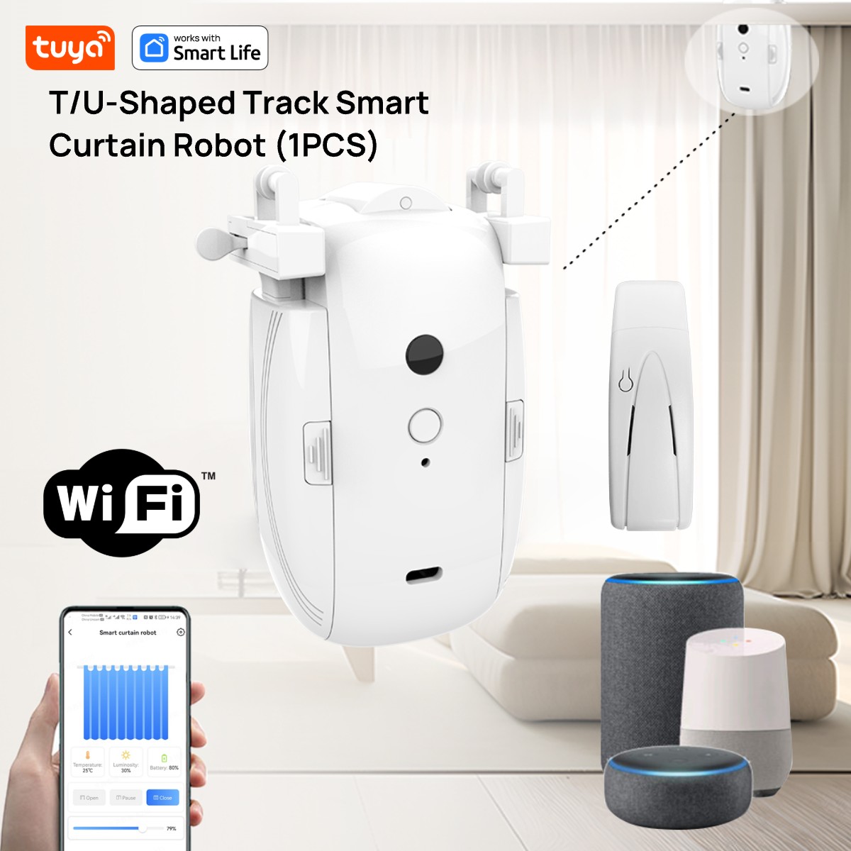 Tuya スマート WiFi カーテンロボット (ハブ付き  - Smart Curtain Robot のレビューと価格