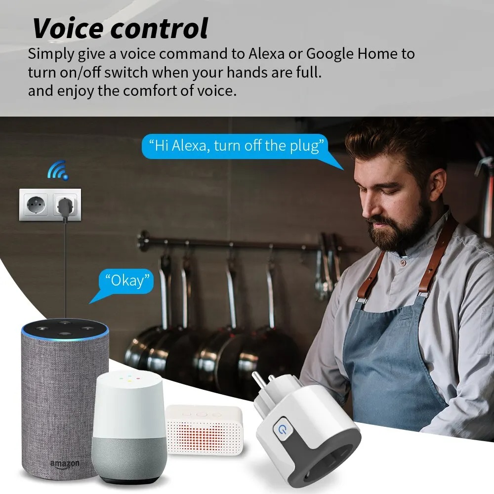 WiFi EUスマートソケットプラグ、Tuyaアプリ対応、コ - Smart Home Technology のレビューと価格