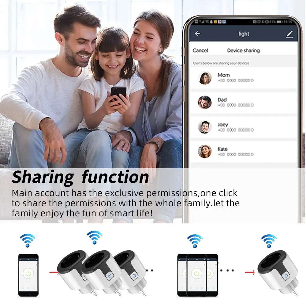 WiFi EUスマートソケットプラグ、Tuyaアプリ対応、コ - Smart Home Technology のレビューと価格