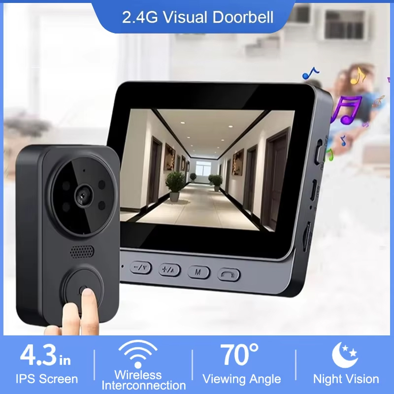 4.3 インチ WiFi ワイヤレスビデオドアベル双方向ビデ - Smart Home Video Doorphone Ezviz のレビューと価格