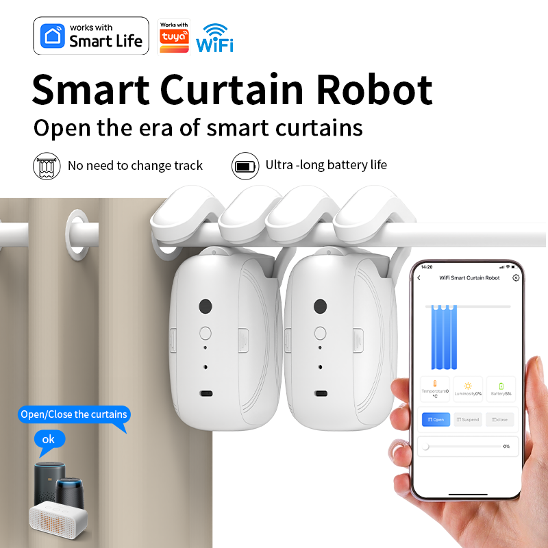 音声制御付き Wi-Fi スマート カーテン ロボット 2  - Smart Curtain Robot のレビューと価格