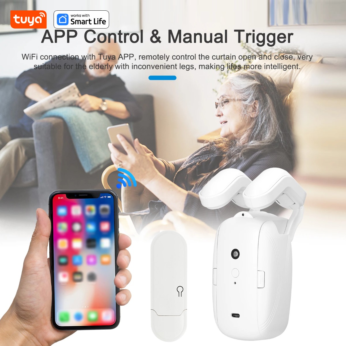 1/2個入り Tuya スマートWiFiカーテンロボット ( - Smart Curtain Robot のレビューと価格