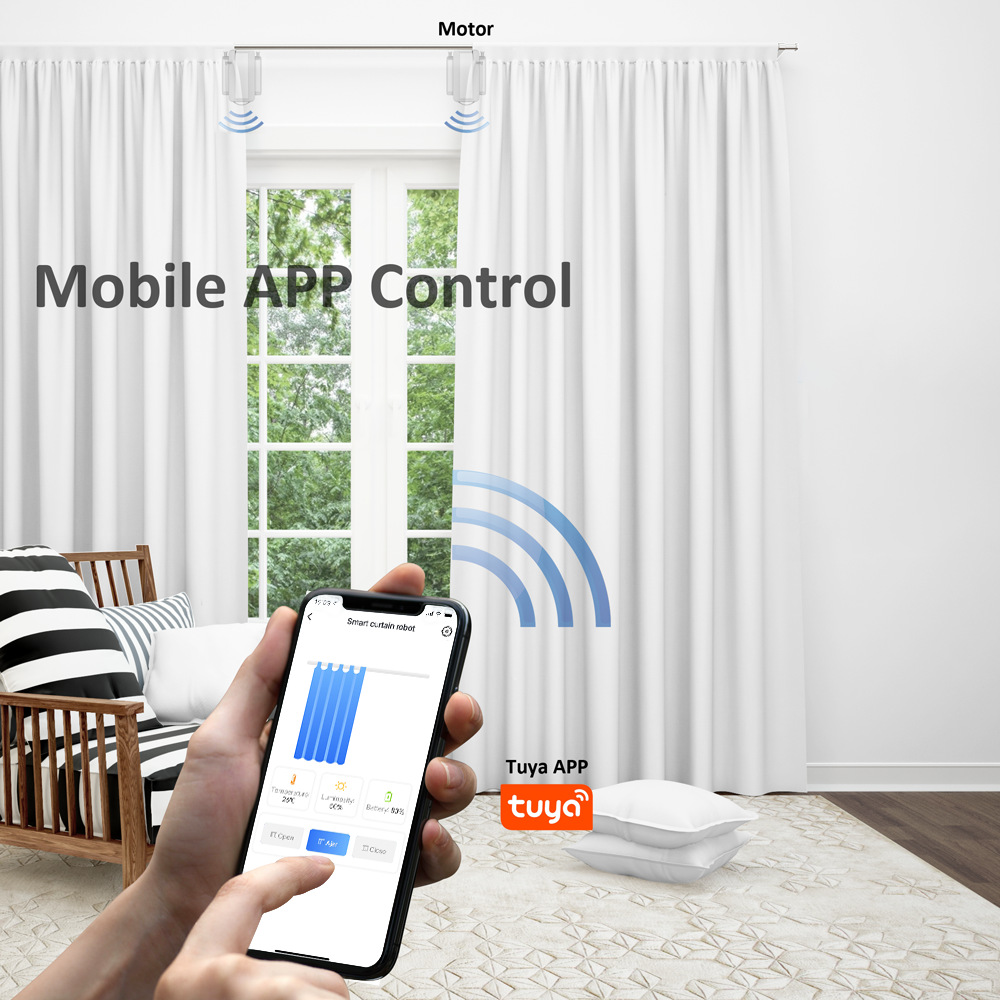 WiFiスマートホームインテリジェント電動カーテンロボット、 - Smart Curtain Robot のレビューと価格