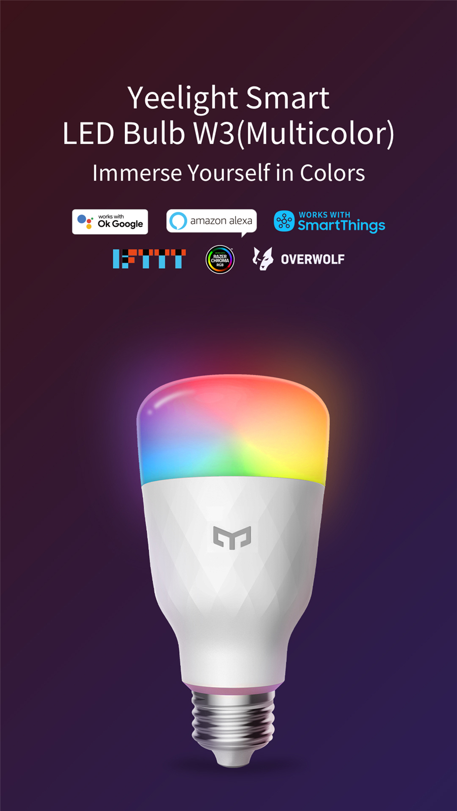 Yeelight スマート LED 電球 W3 E26 カラ - Smart Home Yeelight のレビューと価格