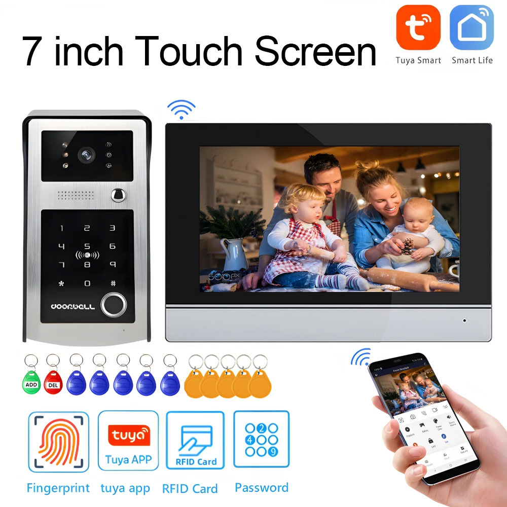 Wifi Tuya 7インチタッチスクリーンWifiビデオド - Smart Home Video Doorphone Ezviz のレビューと価格