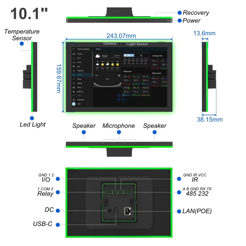 ホームアシスタント10.1インチAndroid 14スマート - Smart Home Display のレビューと価格