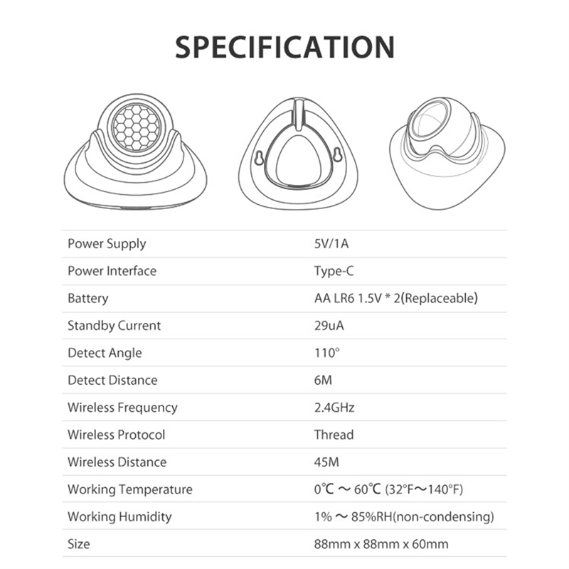 FEDI-Matter Thread対応 人感センサー Tu - Smart Home Hub Matter のレビューと価格