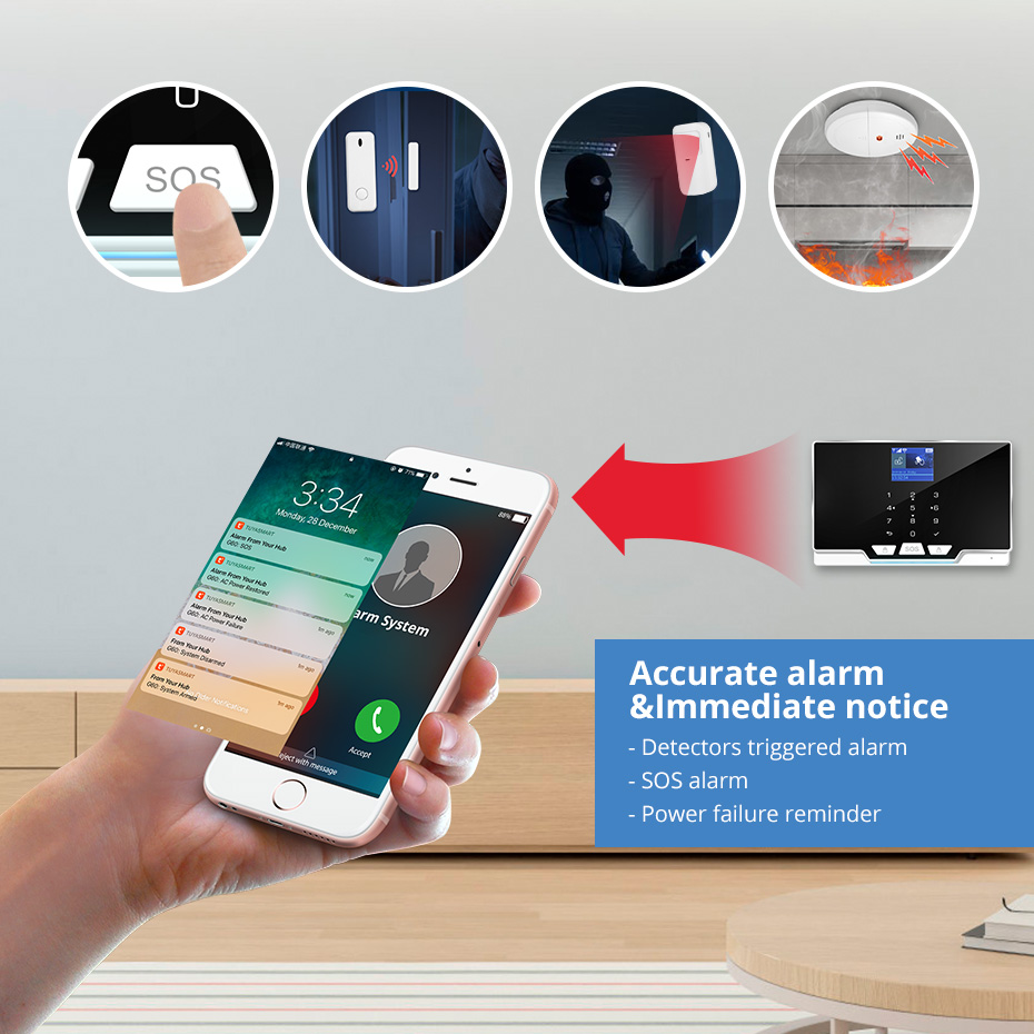 KERUI G20 WIFI GSMアラームパネル、モーショ - Smart Home Keyboard のレビューと価格